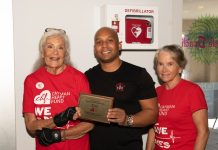 Suzy Soto donates defibrillator to World Gym