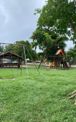 A slide, swingset and basketball court can be found in WIndsor Park