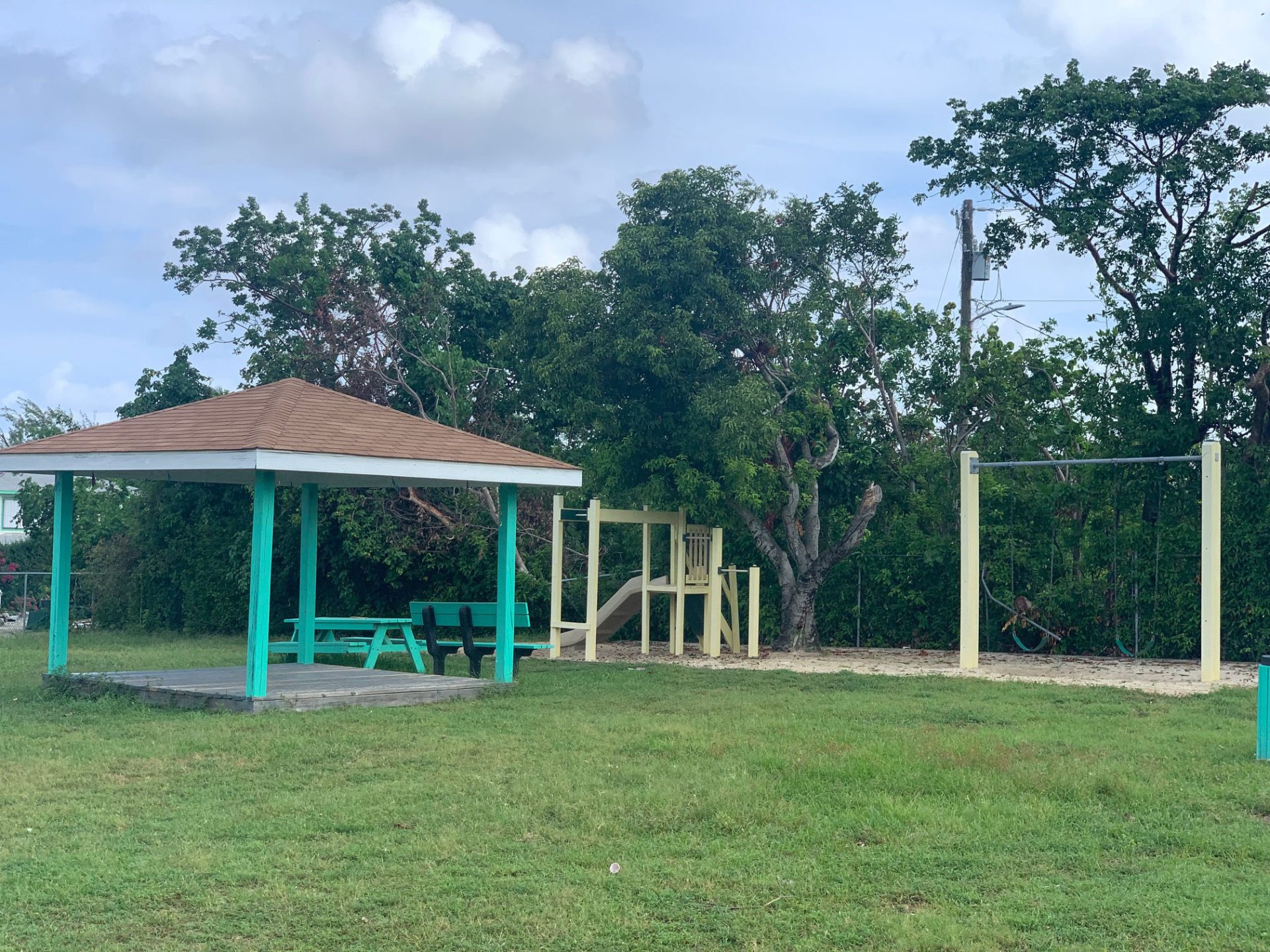 Teacher Al Al Park has a slide and swingset.