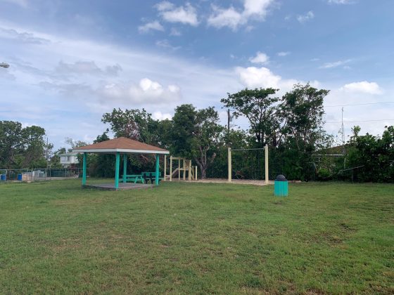 Teacher Al Al Park has a slide and swingset.