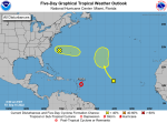 TS Fiona and two new systems churn in Atlantic basin