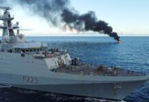 UK Navy ship seizes £24M of cocaine, burns drug boat