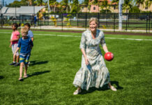 Royal fun: Countess of Wessex plays dodgeball at YMCA camp