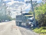 Truck crashes into utility pole in Bodden Town