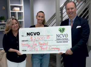 Pamela Webster and Kati Schild of NCVO with Peter Goddard