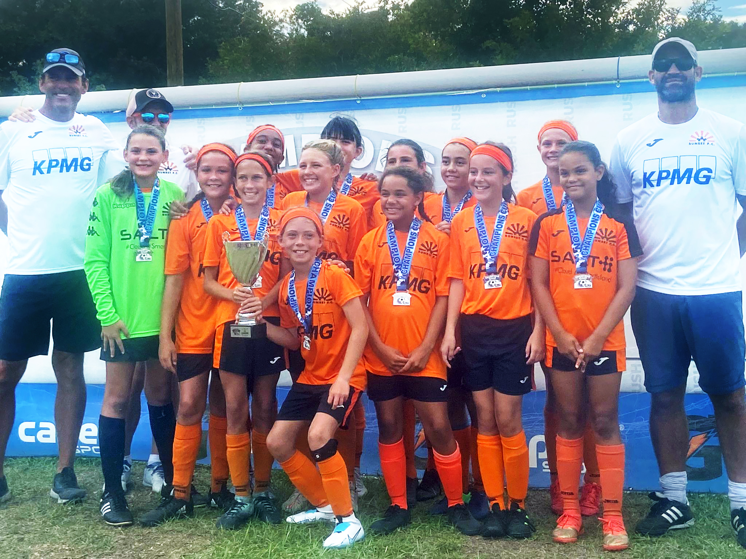 Sunset FC Under 12 Girls football team win Champions Cup in Florida