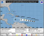 Forecasters now expect Bret to remain a tropical storm