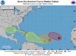 Forecasters monitor four potential storm systems