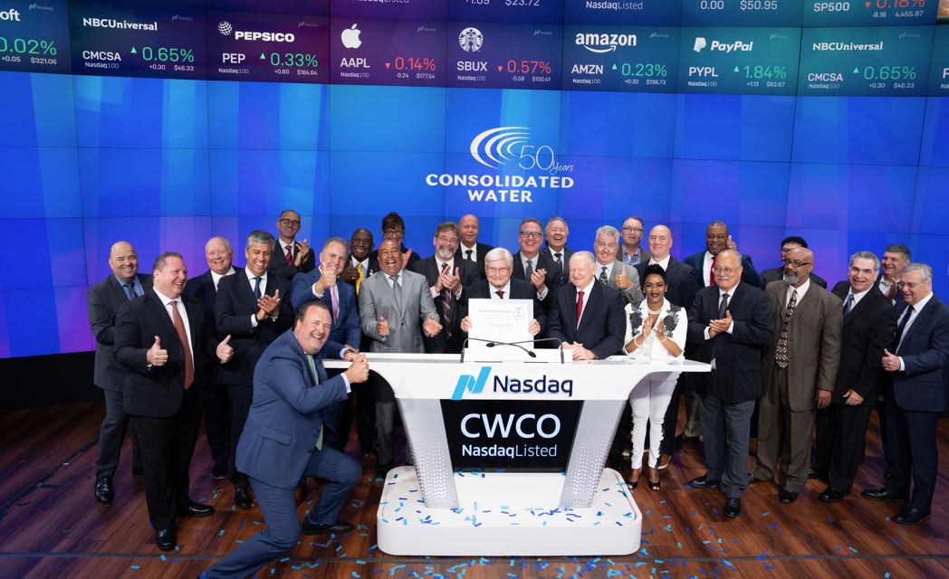 Consolidated Water rings Nasdaq bell to mark 50th anniversary Cayman