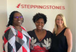 Stepping up to support the community From left: Tracy-Ann Taylor, SteppingStones Office Manager, Jennifer West, Meals on Wheels General Manager, and Rosie Scott, SteppingStones Recruitment Manager.
