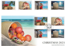 Colourful Christmas stamps feature Cayman thatch work