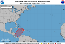 Showers forecast as system churns in southwestern Caribbean Sea