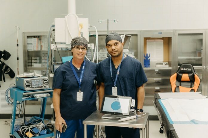 Dr Tanja Ebanks (General & Breast Surgeon, Cayman Surgery) and Dr Omar Felix (General Surgeon & Breast Surgical Oncologist).