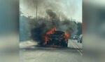 Vehicle bursts into flames in afternoon collision