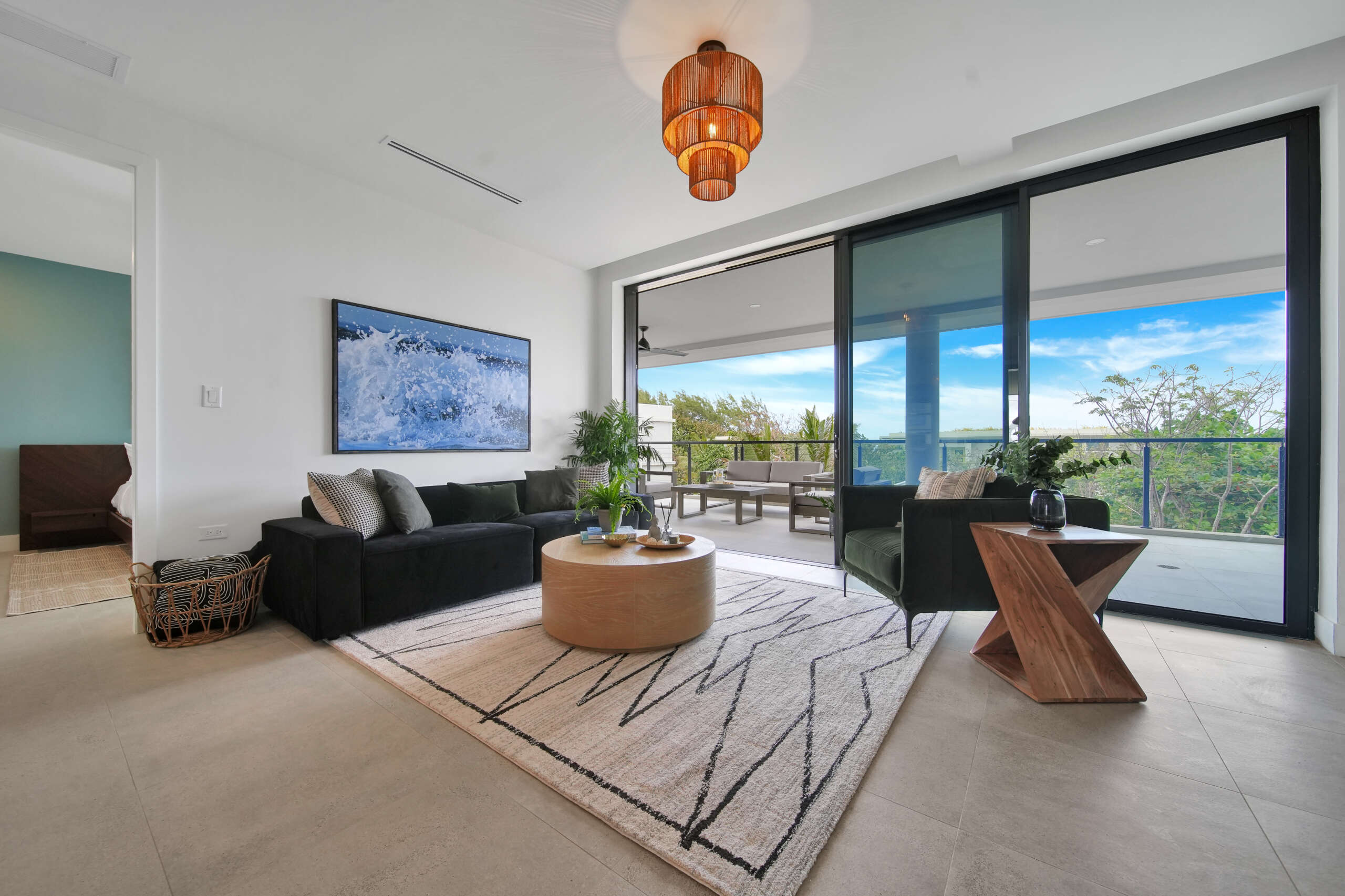The two bedrooms suites have large living areas