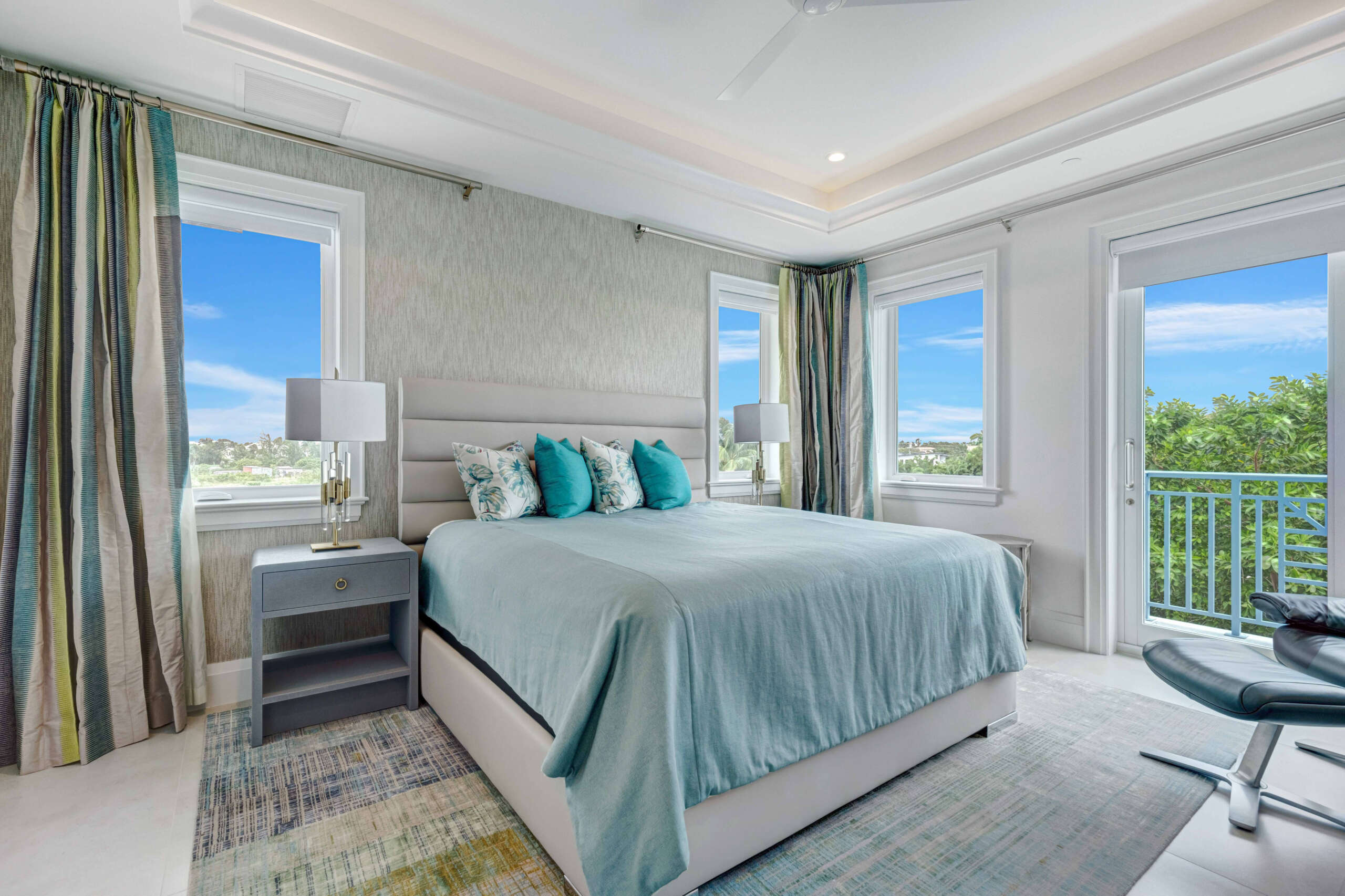 The upper storey has three guest bedrooms in addition to the master suite. Credit: Platinum Luxury Auctions