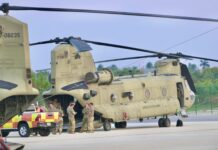 Military helicopters touch down in Cayman for refuelling stop