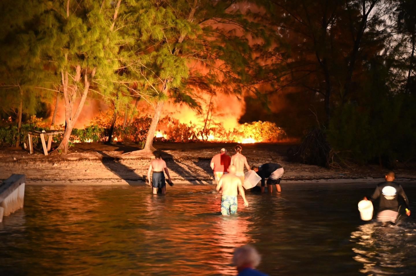 Fire at Starfish Point, Tuesday March 5 2024. Credit: Captain Marvin's Watersports