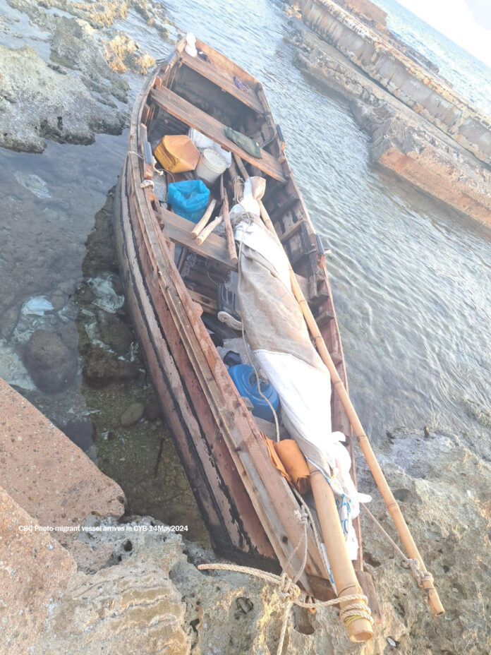 CBC image of vessel that arrived 14 May in Cayman Brac