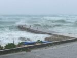 Weather satellite back up after Hurricane Beryl suspension Seas were tumultuous off West Bay Beach around 10am on Thursday. - Photo: James Whittaker