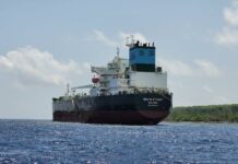 Sea Elephant tanker awaiting clearance for departure