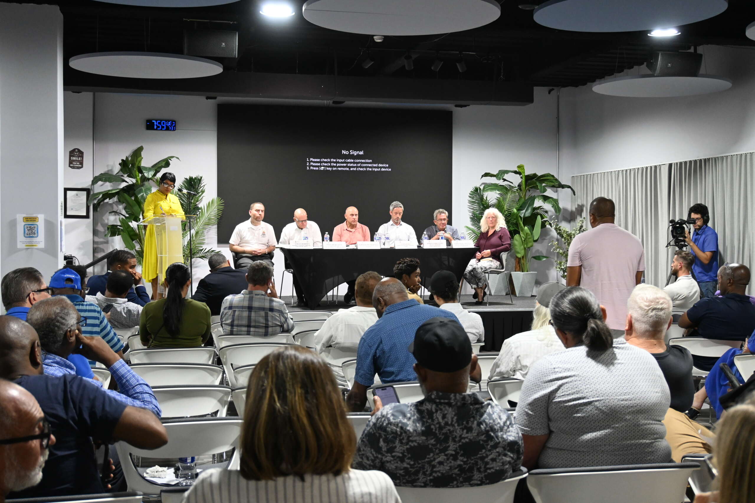 The project panel faces questions. - Photo: Reshma Ragoonath