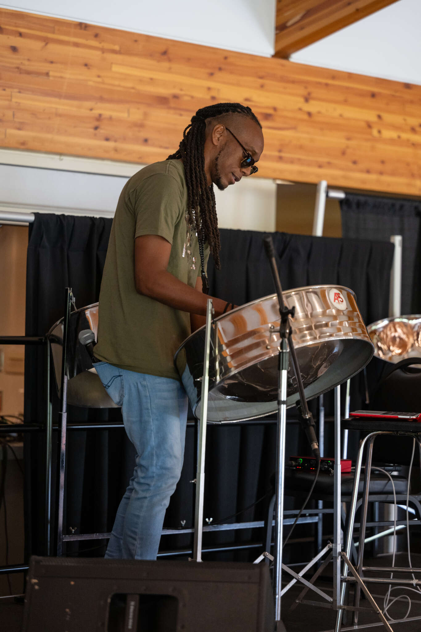 La Pierre performs steel pan during the Western Canada Steel Band Showcase. - Photo: Laine Ellis Photography/Darcy Semeniuk