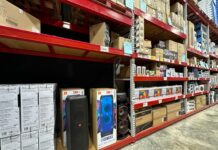 Regulator orders satellite internet terminals removed from shelves Electronic items have been shifted into the space where the satellite devices were once offered for sale at Cost.U.Less. - Photo: Reshma Ragoonath