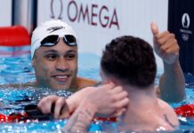 Going for gold: Crooks makes history to reach Olympic final Jordan Crooks gives the thumbs up after winning his semi-finals. – Photo: Simone Castrovillari