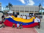 Venezuela election protest gathers dozens in George Town Dozens protests Venezuela's President Maduro and election tampering in George Town. - Photo: Supplied