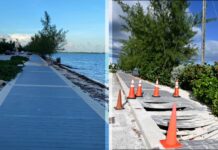South Sound boardwalk repaired This side-by-side image shows the newly repaired South Sound boardwalk that was damaged during Hurricane Beryl's passage in early July.