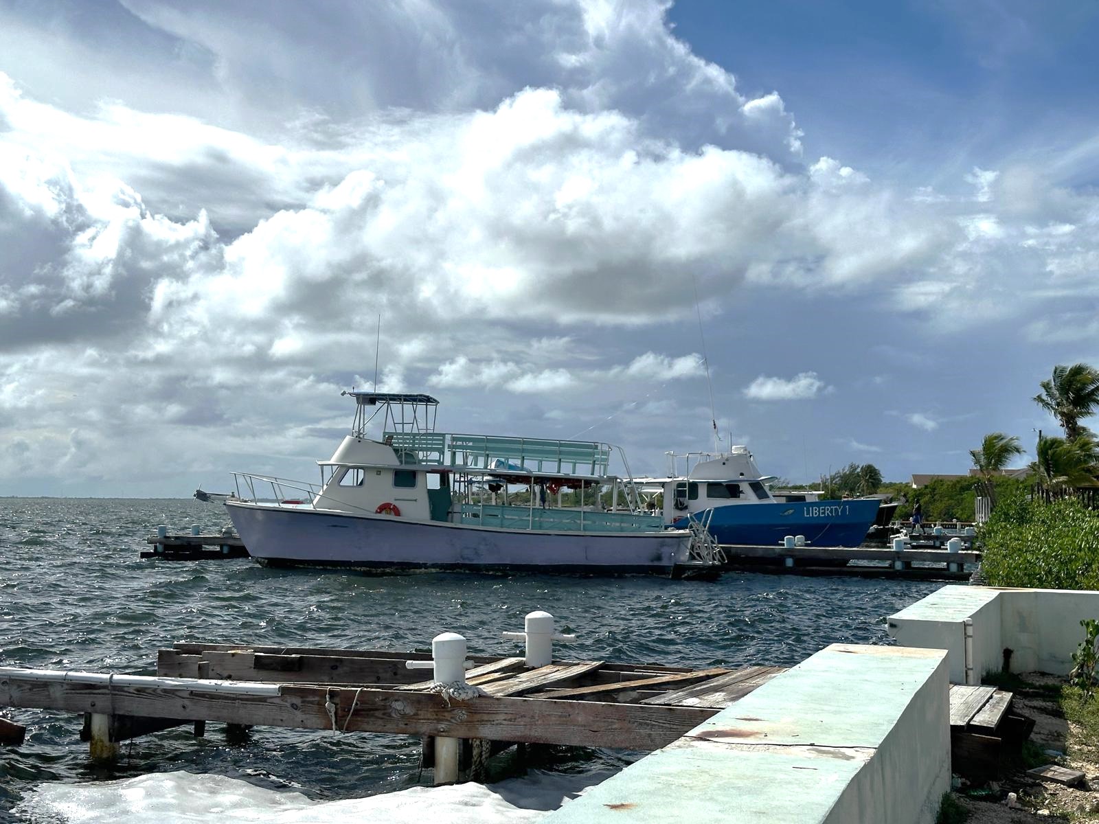 Some vessels were already in safe harbour on Monday morning at Morgan's Harbour. - Photo: Reshma Ragoonath