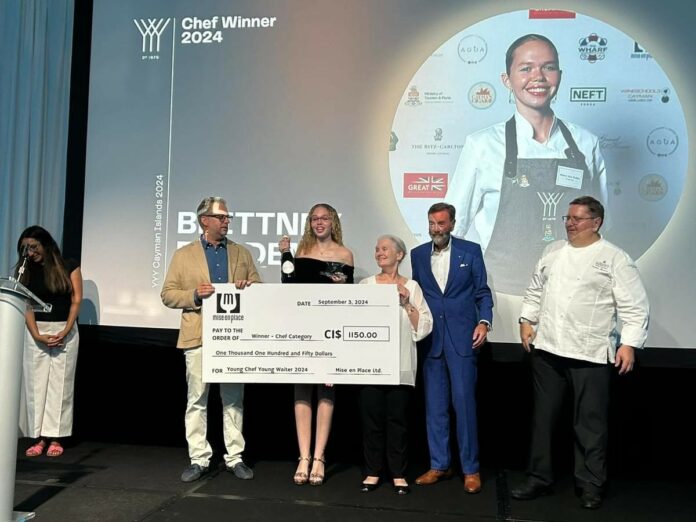 Brittany Bodden among three young Caymanians named winners of the Young Chef, Young Waiter, and Young Mixologist Cayman Islands hospitality competition 2024. - Photo: Supplied