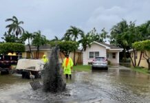 Man-made wetlands may be needed to manage increasing flood threat Engineers clear drains in George Town, Wednesday, to manage flooding. The NRA says a national strategy is needed to better manage storm water. - Photo: Sarah Bridge