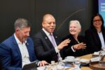Cayman delegation travels to US, UK and EU meetings From left, Cayman Finance CEO Steve McIntosh, Deputy Premier Andre Ebanks, Cayman Islands Governor Jane Owen and Cayman Islands Monetary Authority Cindy Scotland join the delegation at a Cayman Finance roundtable meeting in London on 11 Sept. - Photo: Supplied