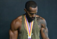 Caymanian bodybuilder stacking silverware in bittersweet season