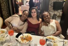 Dementia caregivers honoured as ‘unsung heroes’ Office Manager of ADACI Lauren Lucas-Currie, centre, sits with two caregivers at the Caregivers Appreciation Dinner. - Photo: Simon Boxall