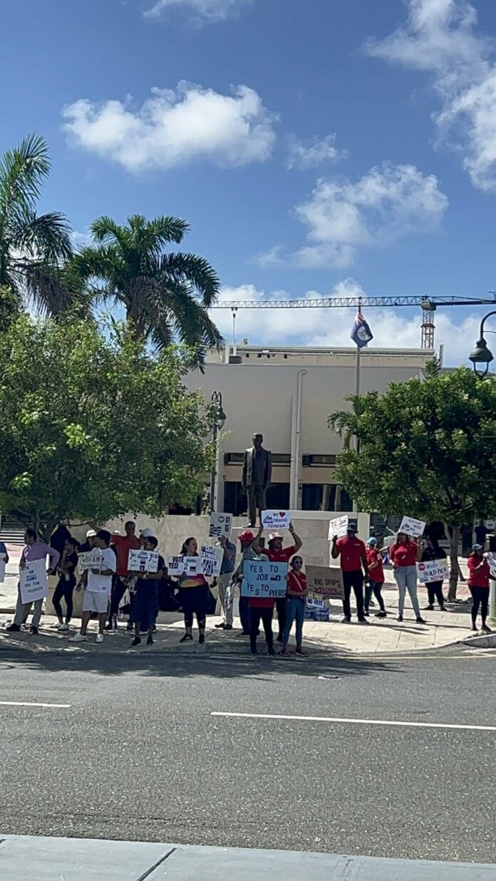 Gathering across from Parliament showing public support for PRO-CRUISE