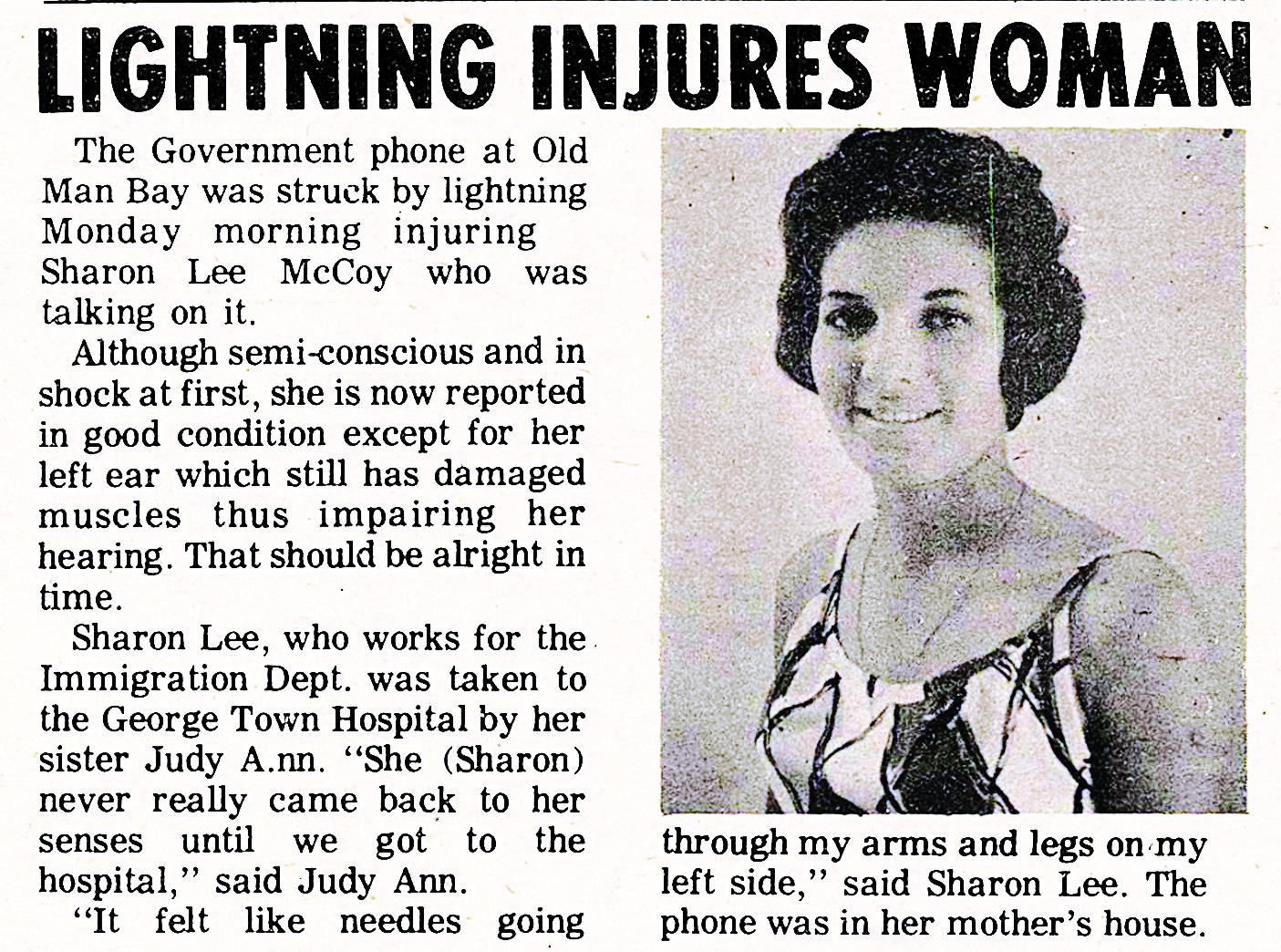 50 years ago Electricity and telephone rates; hit by lightning