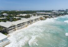 Year in Review: Southern Seven Mile Beach’s vanishing act Beach erosion has meant that waves now crash directly onto the walls of Laguna del Mar on Seven Mile Beach