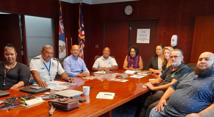Tina Campbell, Assistant Director (CBC), Mr. Brad Ebanks, Chief Superintendent (RCIPS), Dr. Samuel Williams-Rodriguez , Medical Officer of Health, (HSA), Mr. Richard Simms, Director (DEH), Ms, Angela Sealey, Programme Support Officer (NDC), Ms. Brenda Watson, Director (NDC), Ms. Chanel Ammon, Communications Manager, Office of the Commissioner of Police, Dr. Nick Gent, Chief Medical Officer (MHW), Mr.Alex Marzouca, Customs and Border Control Officer (CBC)