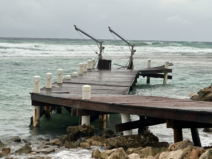 reef divers dock Reef divers dock sustained damage. - Photos: Reshma Ragoonath