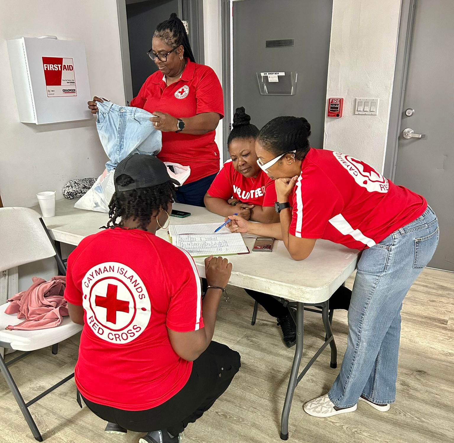 Red Cross volunteers at a shelter during Rafael 2