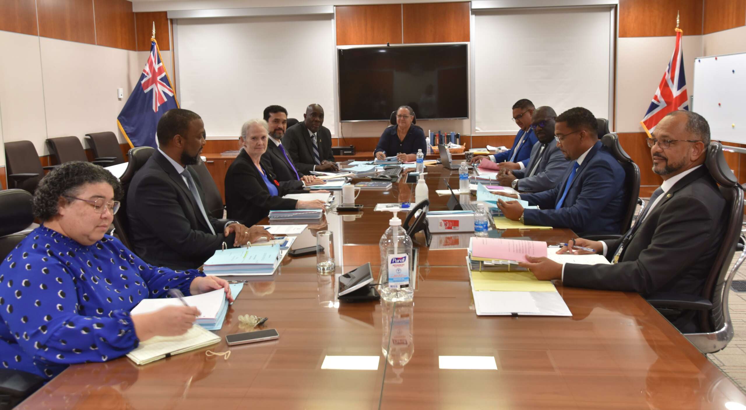 Premier Juliana O'Connor-Connolly is pictured Friday with her remaining Cabinet members. - Photo: Cayman Islands Government