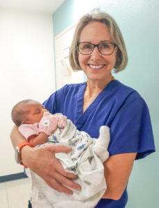 Anaesthetist Dr. Rebecca Mawer with Baby Ella