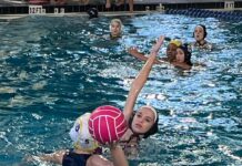 Cayman’s first water polo team returns home with ‘lessons, not losses’ The Cayman girls water polo team is seen in action during the Battle of the Bay tournament in Florida. – Photos: Supplied
