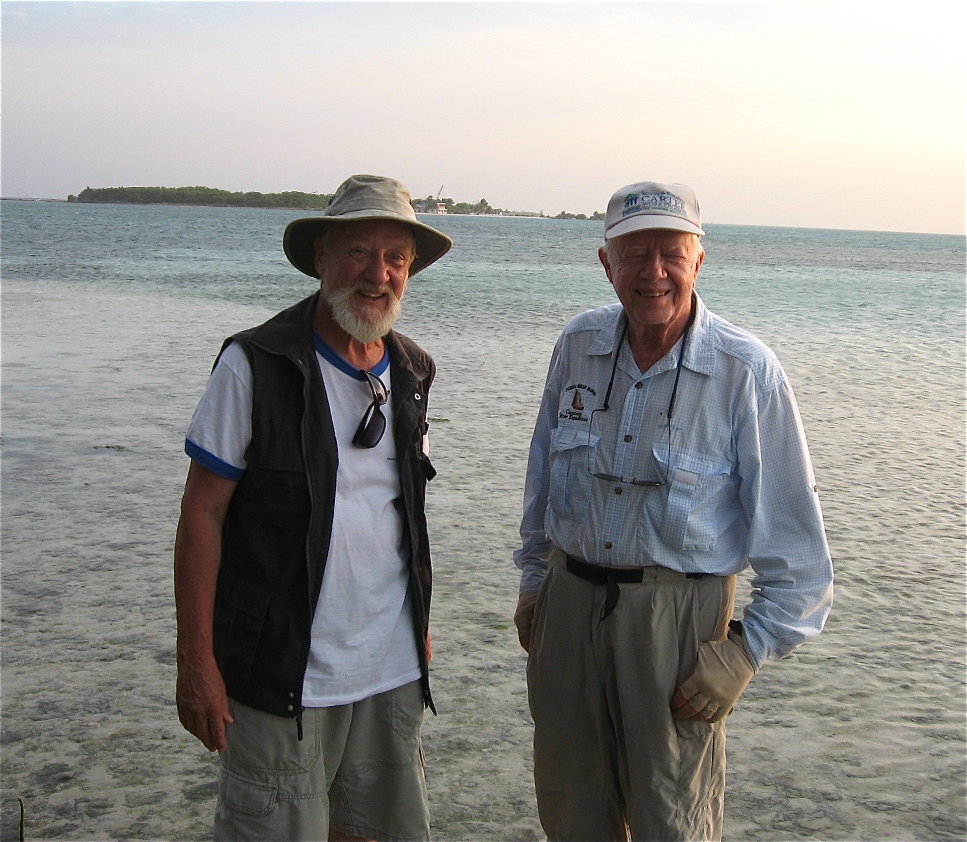 Martin Keeley met former president Carter on the tiny atoll of Guanaja off the coast of Honduras
