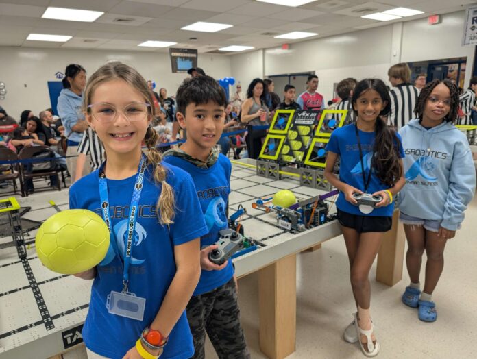 The 345Robotics students competing at Robolution 2025 (l-r) Ava Stephano, Kai Latif, Omya Arora and Brianna Atkinson