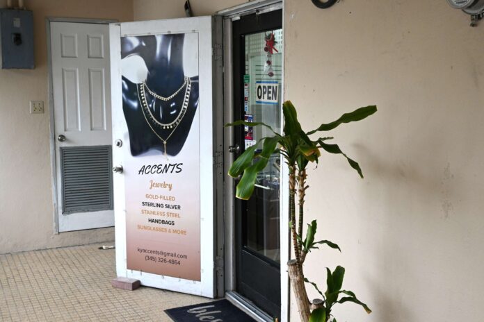 Accents jewellery store in George Town was targeted by New Year's Eve thieves. - Photo: Raymond Hainey