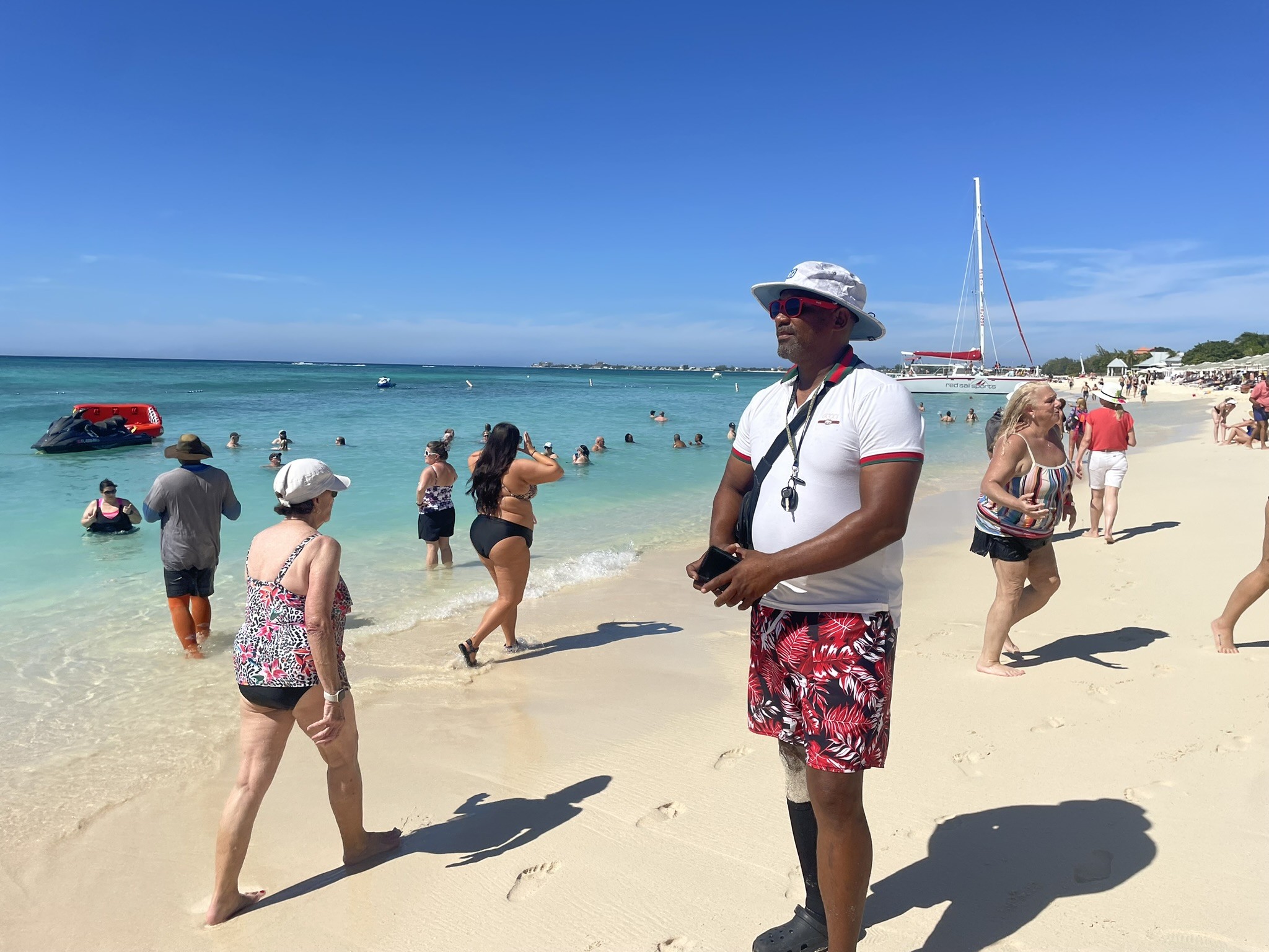 David Lyons, owner of Airwave Watersports, at Public Beach